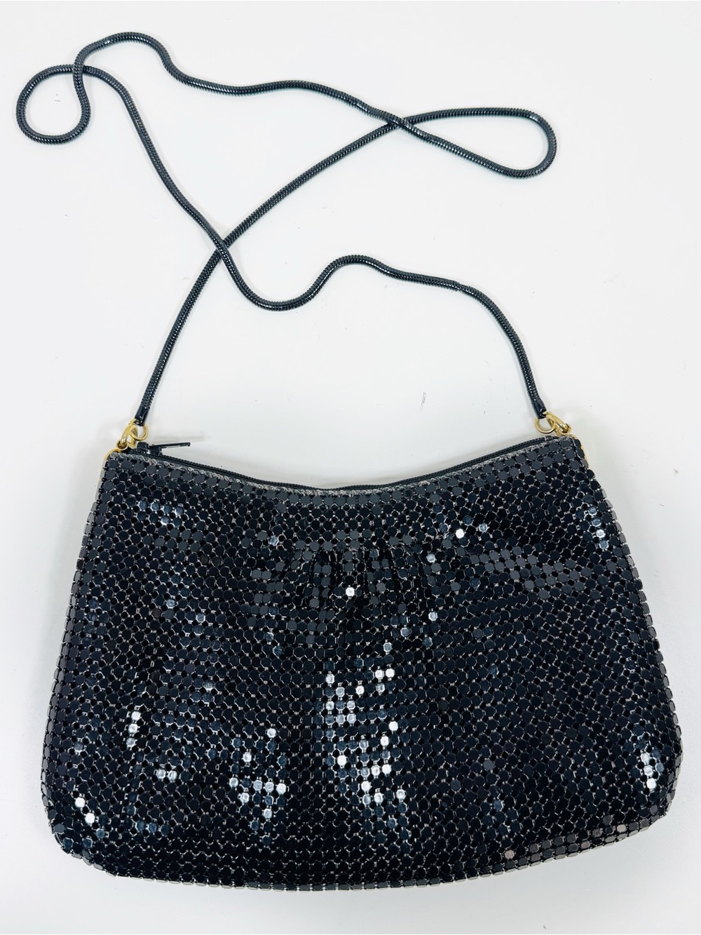 Black Chainmail Crossbody Shoulder Evening Bag
